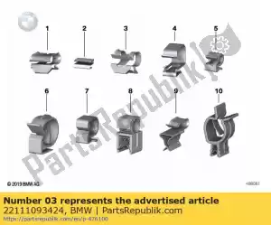 bmw 22111093424 pince de fixation - La partie au fond