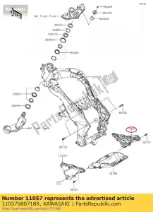 kawasaki 11057080718R 01 wspornik, rr, prawy, czarny na ca?ej d?ugo?ci - Dół