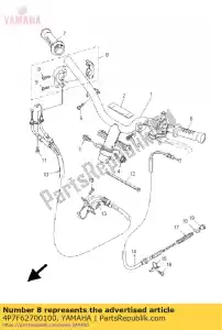 yamaha 4P7F62700100 conjunto de agarre de tapa - Lado inferior