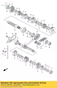 suzuki 2753119F01 espaçador, motor s - Lado inferior