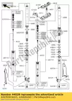 440390036D3, Kawasaki, uchwyt-widelec górny, m.m.go kawasaki kx kxf 250, Nowy