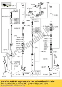 Kawasaki 440390036D3 support-fourche supérieur, m.m.go - La partie au fond