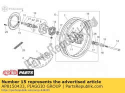 Aprilia AP8150433, Niedrige selbstsichernde mutter m16x1.5, OEM: Aprilia AP8150433