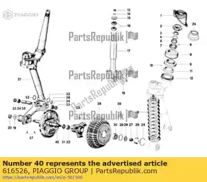 Piaggio Group 616526 wheelshaft - Bottom side