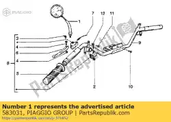 Aquí puede pedir espejo de conducción de Piaggio Group , con el número de pieza 583031: