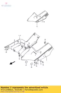 suzuki 4721148B21 tampa da moldura - Lado inferior