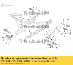 Aprilia 898368, Poggiapiedi in gomma, OEM: Aprilia 898368