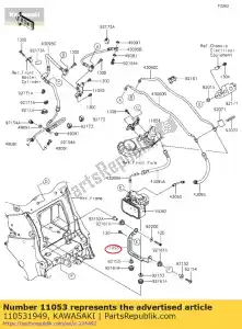 kawasaki 110531949 beugel, abs-eenheid zx1400b6f - Onderkant