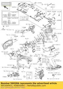 Kawasaki 560300903 etiqueta, caja de fusibles 1 - Lado inferior