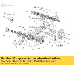 Aprilia 857274, Index assy. hefboom, OEM: Aprilia 857274