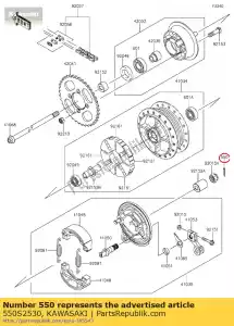 kawasaki 550S2530 pin-cotter,2.5x30 klx110cdf - Bottom side