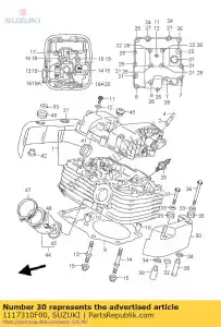 Suzuki 1117310F00 cap,cyl head co - Bottom side