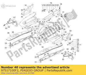 Piaggio Group 97517100F2 rh side cover - Bottom side