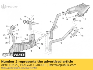 aprilia AP8119529 silenciador - Lado inferior