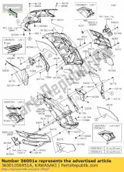 Here you can order the 01 cover-side,rh,m. C. Gray from Kawasaki, with part number 36001056951A: