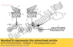 Here you can order the mark, radiator shroud (## from Honda, with part number 87127GS2910ZA: