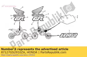 Honda 87127GS2910ZA marca, cubierta del radiador (## - Lado inferior