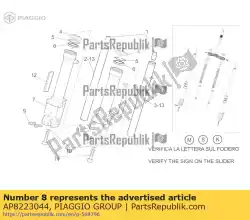 Here you can order the lh sleeve from Piaggio Group, with part number AP8223044: