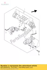 Suzuki 6910040F01 pinza de montaje, re - Lado inferior