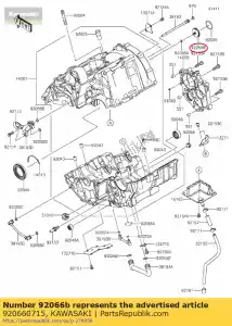 Kawasaki 920660715 plug,input shaft - Bottom side