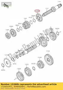 kawasaki 132601951 gear-transmission spu kx85-a2 - Bottom side