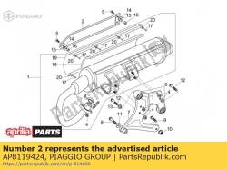 Aprilia AP8119424, Exhaust pipe prot.. chr., OEM: Aprilia AP8119424