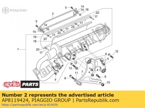 aprilia AP8119424 exhaust pipe prot.. chr. - Bottom side