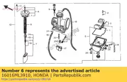 Aqui você pode pedir o conjunto de parafusos em Honda , com o número da peça 16016ML3910: