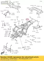 32160Y003, Kawasaki, frame-comp, belangrijkste kvf300ccf kawasaki  brute force kvf 300 2012 2013 2015 2016 2017 2018 2020 2021, Nieuw