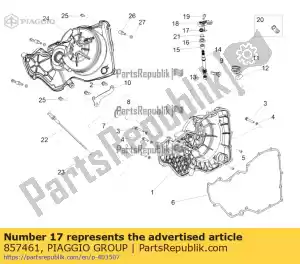 Piaggio Group 857461 retourveer koppelingshendel - Onderkant