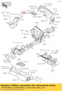 kawasaki 140920864 01 cubierta, interior, dcha. - Lado inferior