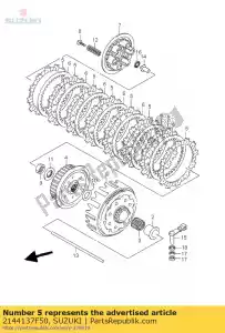 suzuki 2144137F50 plaat, koppeling dr - Onderkant