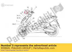 Here you can order the lh front fairing dec. From Piaggio Group, with part number 859869: