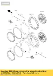 Qui puoi ordinare pneumatico, fr, 80 / 100-21 51m kdx200-e da Kawasaki , con numero parte 410021720: