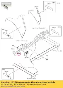 kawasaki 132800146 01 suporte, refletor - Lado inferior