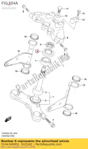 suzuki 5164349002 sello, strg superior - Lado inferior