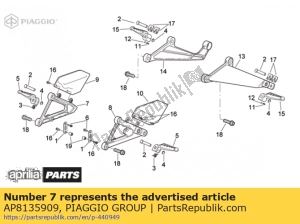 aprilia AP8135909 soporte estribo piloto derecho - Lado inferior