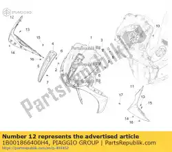 Aquí puede pedir bloqueo frontal del protector dx de Piaggio Group , con el número de pieza 1B001866400H4: