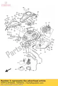 yamaha 45PF414H0000 amortecedor, placa 1 - Lado inferior