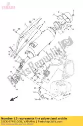 beschermer uitlaat 4 van Yamaha, met onderdeel nummer 1SDE47481000, bestel je hier online: