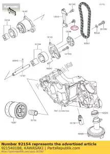 kawasaki 921540188 parafuso, soquete, 6x11 er650c9f - Lado inferior