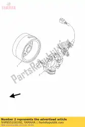 stator assy van Yamaha, met onderdeel nummer 5HP855100200, bestel je hier online: