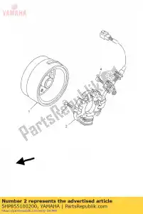 yamaha 5HP855100200 stator assy - Onderkant