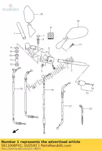 suzuki 5611008F01 manillar, r - Lado inferior