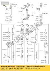 Ici, vous pouvez commander le amortisseur-assy, ?? Fourche, lh, f. Bl ej800 auprès de Kawasaki , avec le numéro de pièce 44071072930N: