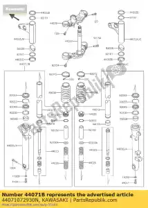 kawasaki 44071072930N demper-assy, ??vork, lh, f.bl ej800 - Onderkant