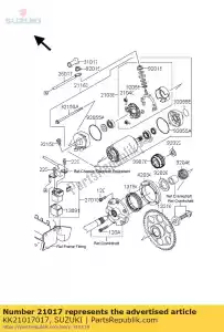 suzuki KK21017017 oeillet, démarreur - La partie au fond