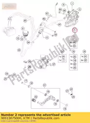 Aquí puede pedir pinza de freno soporte abs trasero de KTM , con el número de pieza 90613075000: