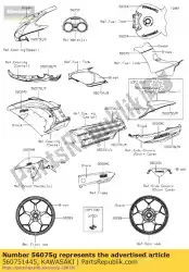 Aquí puede pedir patrón, cubierta lateral, lh, arriba de Kawasaki , con el número de pieza 560751445: