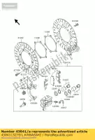 430411527DJ, Kawasaki, remklauw, fr, lh, bl kawasaki gpz gpzs 500, Nieuw